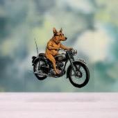 A Cool Dog Riding a Motorcycle アクリルサイン (ニュートラル)