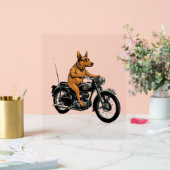 A Cool Dog Riding a Motorcycle アクリルサイン (ウェディング)