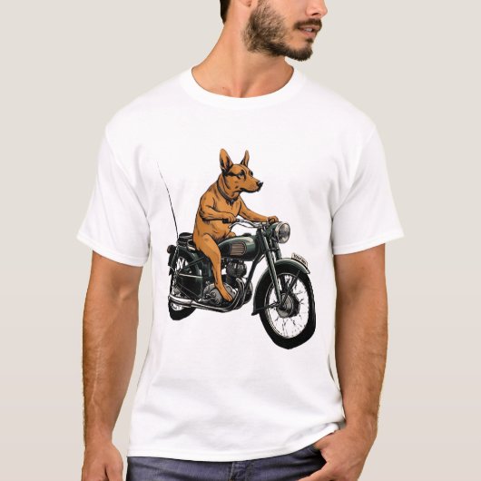 A Cool Dog Riding a Motorcycle Tシャツ (正面)