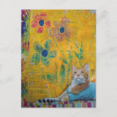 A Cool Kitty Mixed Media Collage ポストカード (正面)