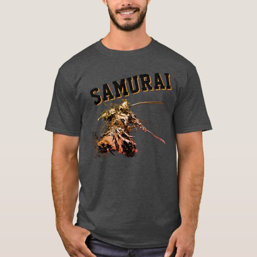 A cool, nostalgic version of a Japanese samurai Tシャツ (正面)