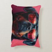 A cool rottweiler with sunglasses アクセントクッション (裏面(縦))