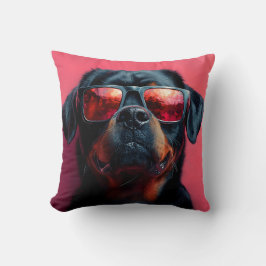 A cool rottweiler with sunglasses クッション
