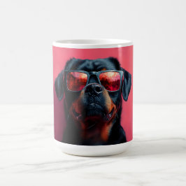 A cool rottweiler with sunglasses コーヒーマグカップ