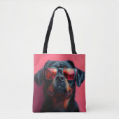 A cool rottweiler with sunglasses トートバッグ (正面)