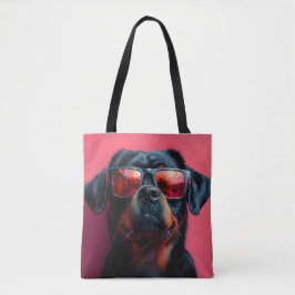 A cool rottweiler with sunglasses トートバッグ