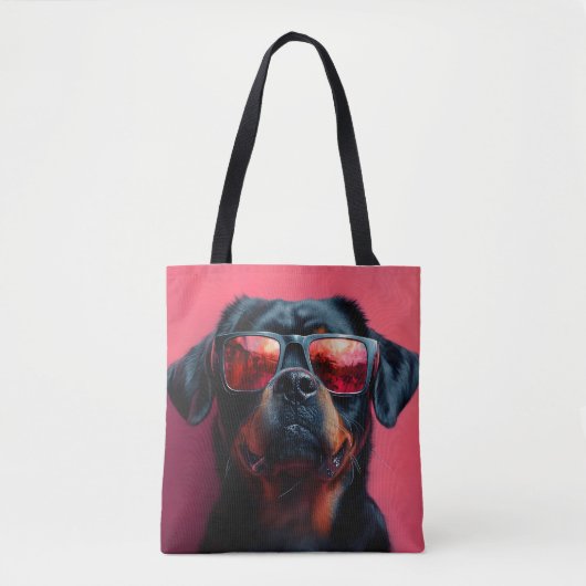A cool rottweiler with sunglasses トートバッグ (正面)