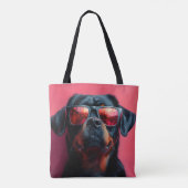 A cool rottweiler with sunglasses トートバッグ (裏面)