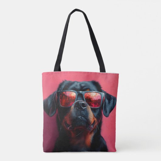 A cool rottweiler with sunglasses トートバッグ (裏面)