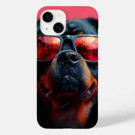A cool rottweiler with sunglasses Case-Mate iPhone 14ケース