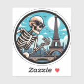 A cool skeleton in Paris シール (シート)