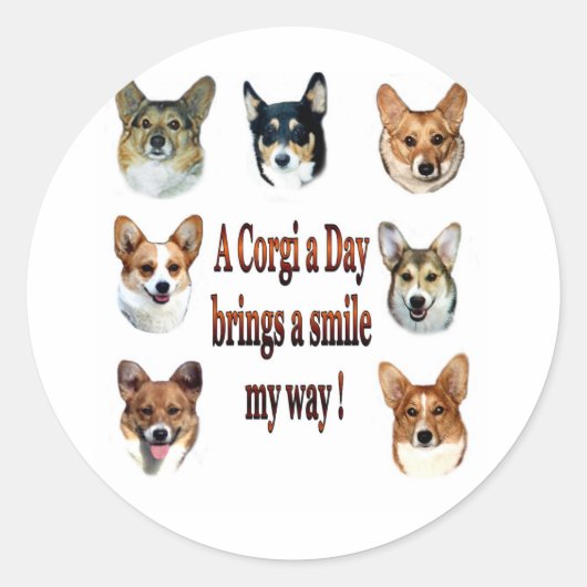 A Corgi a Dayがスマイル7 ラウンドシール (正面)