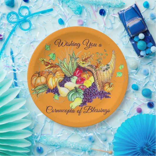 A Cornucopia of Blessings ペーパープレート (パーティー)