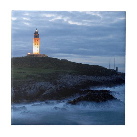 A Coruna Spain Torre de Hercules, the light house  タイル (正面)