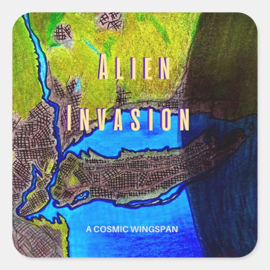 A Cosmic Wingspan "Alien Invasion" Stickers スクエアシール (正面)