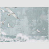 A Costal Birds Ocean Sea Sky Collage Background 薄葉紙 (正面)