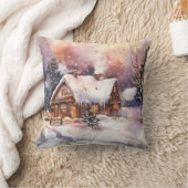 A Cosy Cottage in winter クッション (ブランケット)