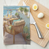 A Cosy Seaside Balcony キッチンタオル (四つ折り)