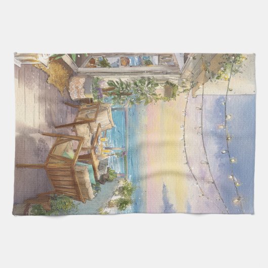 A Cosy Seaside Balcony キッチンタオル (横)