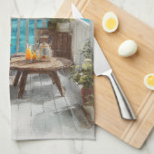 A Cosy Seaside Balcony キッチンタオル (四つ折り)