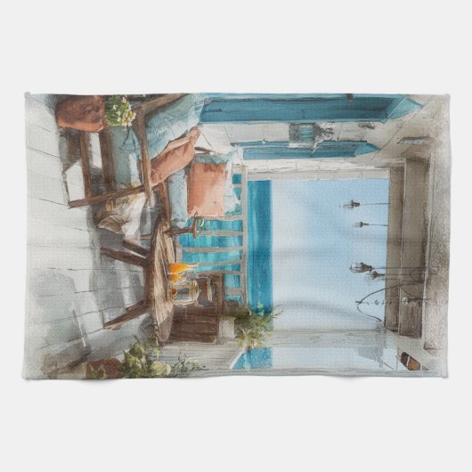 A Cosy Seaside Balcony キッチンタオル (横)