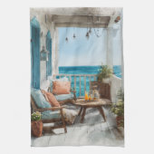 A Cosy Seaside Balcony キッチンタオル (縦)