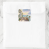 A Cosy Seaside Balcony スクエアシール (バッグ)