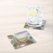 A Cosy Seaside Balcony スクエアペーパーコースター (インサイチュ)