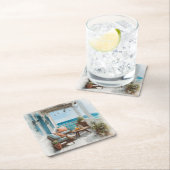 A Cosy Seaside Balcony スクエアペーパーコースター (インサイチュ)