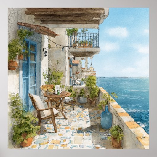 A Cosy Seaside Balcony ポスター (正面)