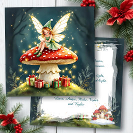 A Cottage Core Christmas Fairy Mushroom Custom カード