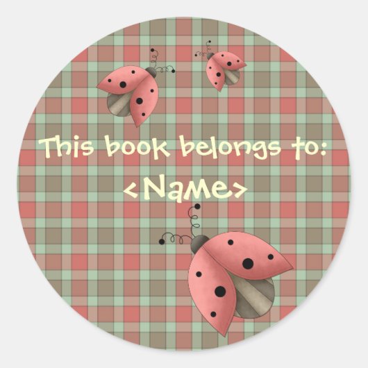 A Country Garden Ladybug Book Sticker (Red) ラウンドシール (正面)