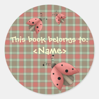 A Country Garden Ladybug Book Sticker (Red) ラウンドシール