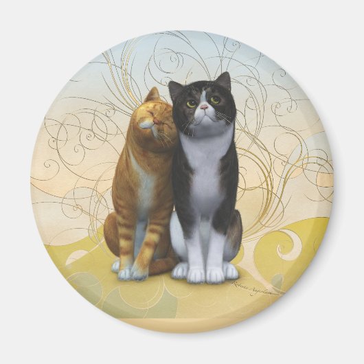 A couple of cats: love is in the air ? coffee mug マグネット (正面)