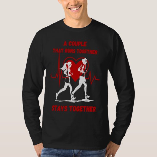 A Couple that Runs Together Stays Together Maratho Tシャツ (正面)