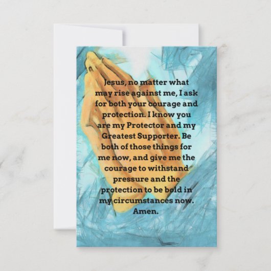 A Course & Protection祈りの言葉フラットグリーティングカード カード (正面)