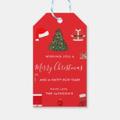 A Cozy Christmas Gathering Set on Warm Red ギフトタグ (裏面)