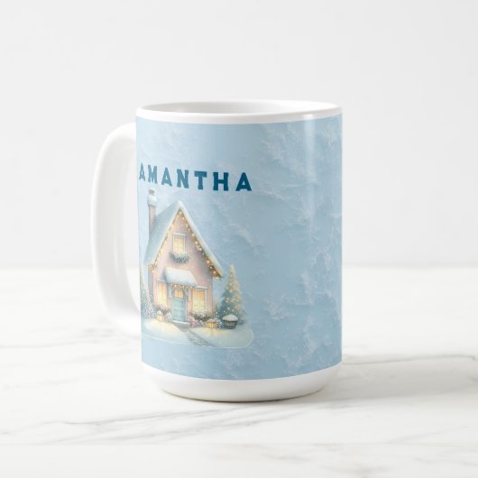  A Cozy Christmas Gift - Personalized Name Mug  コーヒーマグカップ (正面左)
