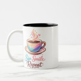 A cup of coffee to start your day with a smile ツートーンマグカップ