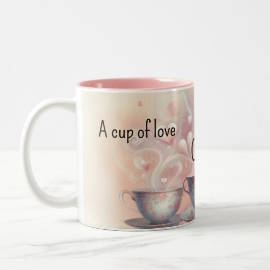 A Cup of Love Personalized Mug ツートーンマグカップ (左)