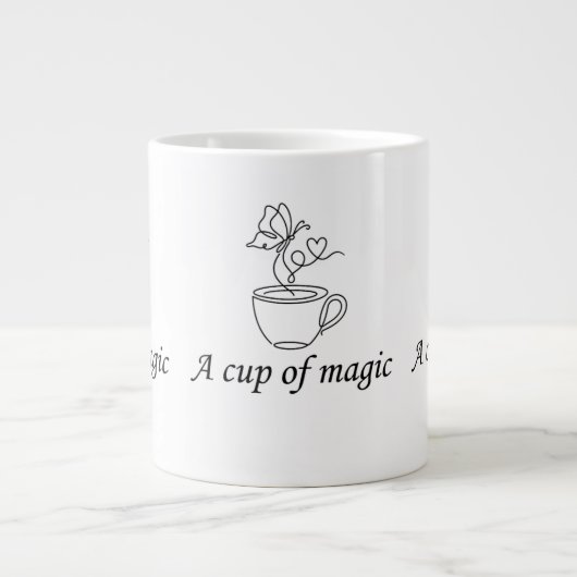 A Cup of Magic - Minimalist Milk Tea Mug ジャンボコーヒーマグカップ (正面)