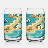 A cup reminiscent of the Greek seaside ガラス缶 (正面)