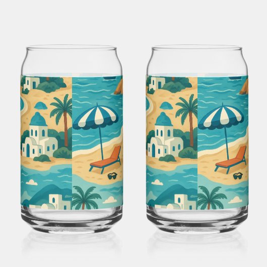A cup reminiscent of the Greek seaside ガラス缶 (左)