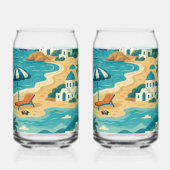 A cup reminiscent of the Greek seaside ガラス缶 (裏面)