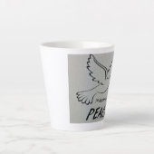 A cup with peace dove and scripture カフェラテマグ (正面)