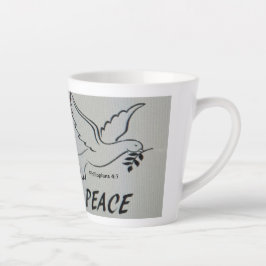 A cup with peace dove and scripture カフェラテマグ
