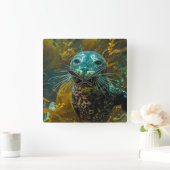 A Curious Harbor Seal Kelp Forest | Santa Barbara スクエア壁時計 (ホーム)