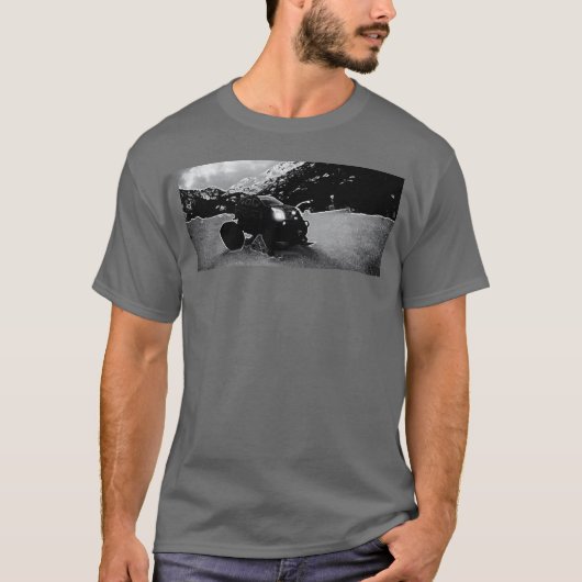 A Custom Cadillac Hobby RC Car in Snowy Mountains  Tシャツ (正面)
