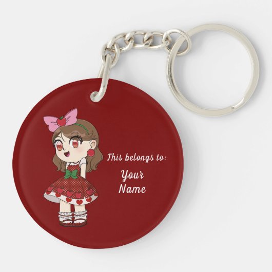 A Customized Key Chain with Cute Apple Chibi キーホルダー (裏面)