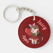 A Customized Key Chain with Cute Apple Chibi キーホルダー (正面)